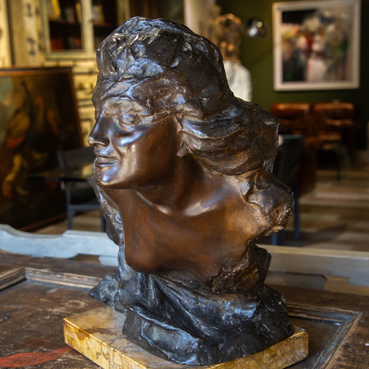 Gabriele Parente, Figura femminile, bronzo, Epoca '800-photo-3