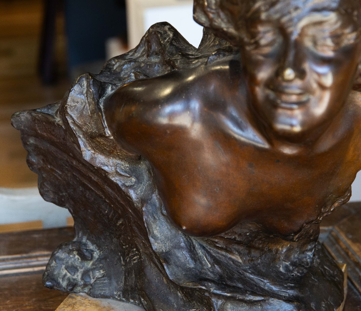 Gabriele Parente, Figura femminile, bronzo, Epoca '800-photo-3