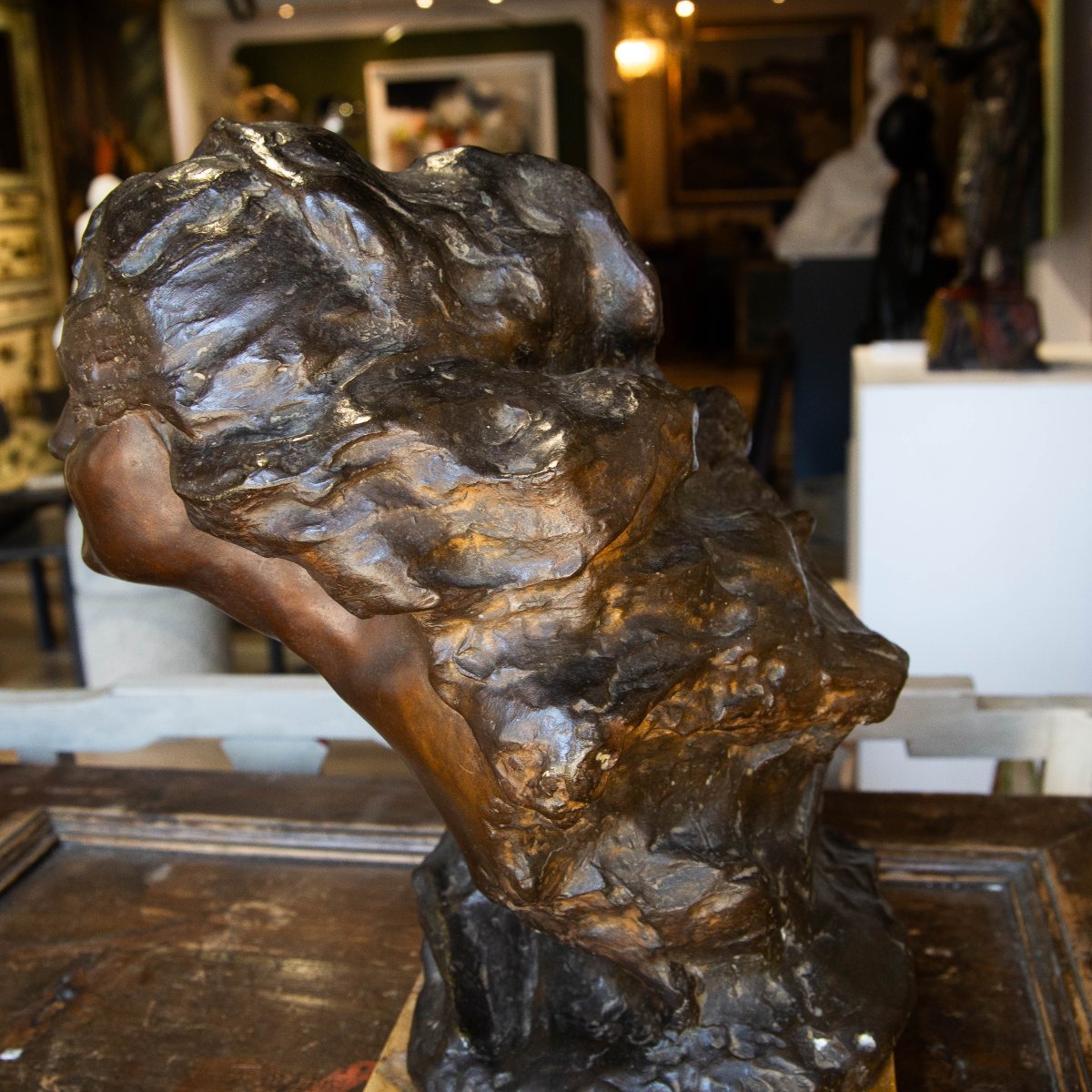 Gabriele Parente, Figura femminile, bronzo, Epoca '800-photo-7