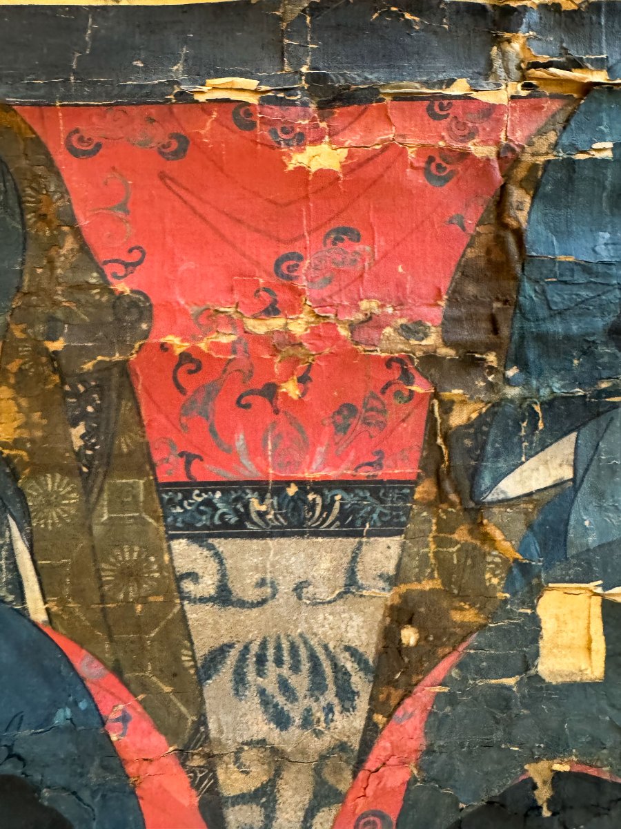 Dipinto su seta – Ritratto di antenati, Cina, inizi XX secolo-photo-5