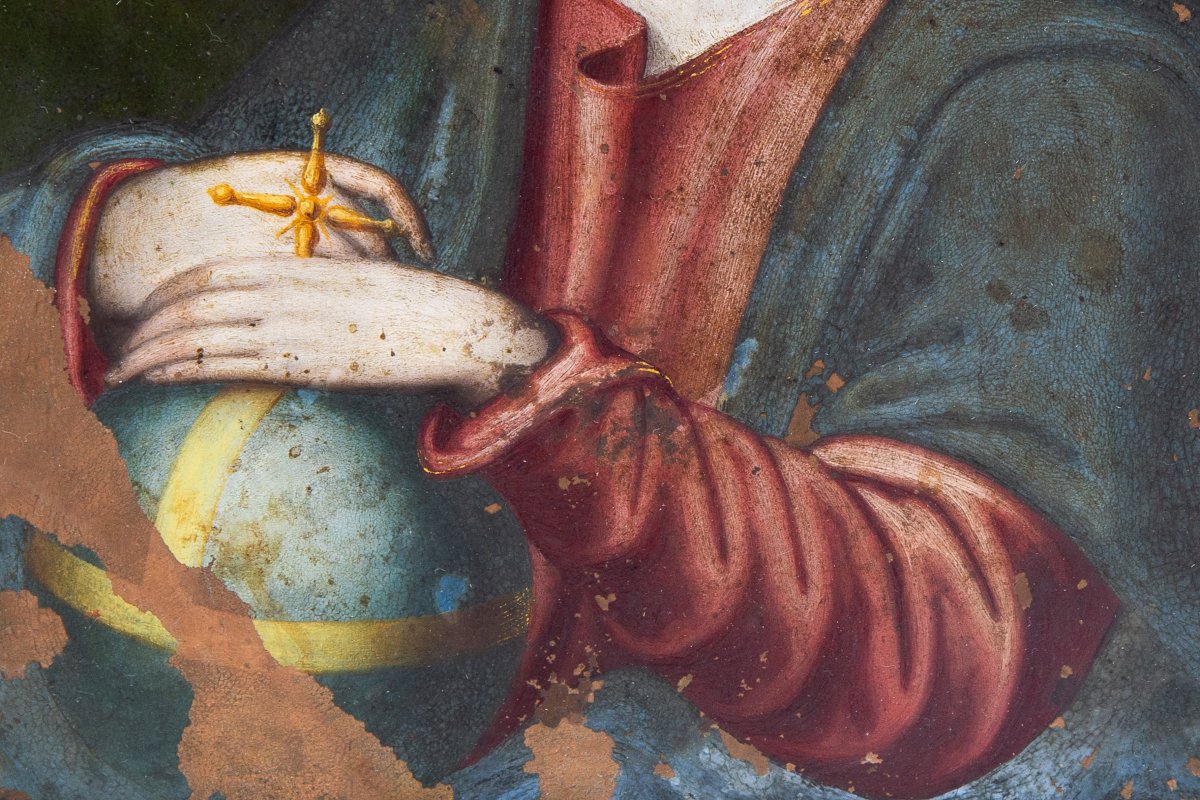 "Salvator Mundi" olio su rame, XVII Secolo-photo-3