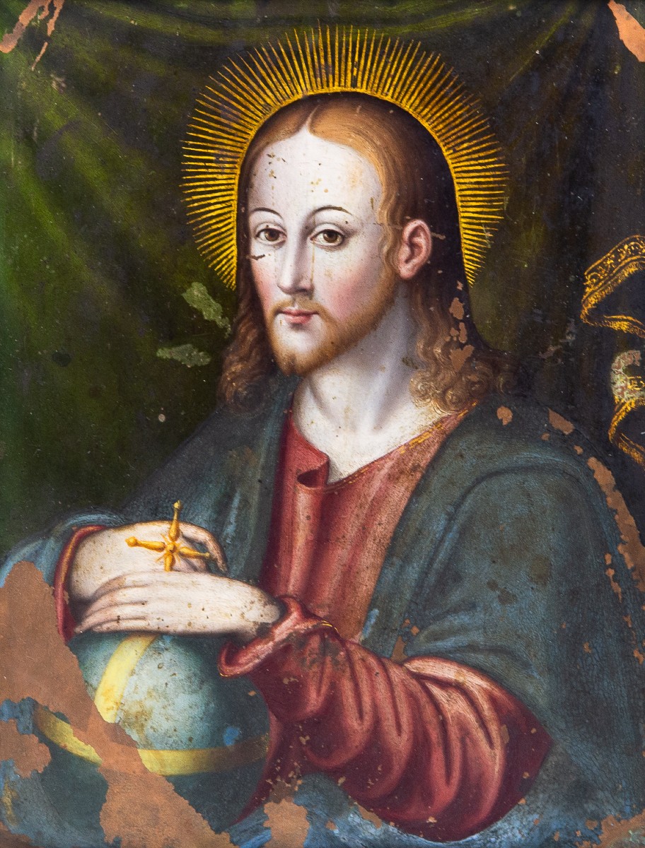 "Salvator Mundi" olio su rame, XVII Secolo