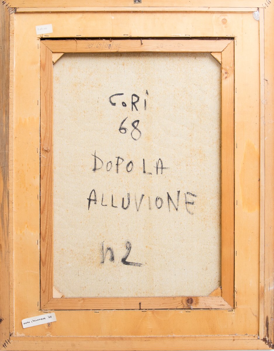 Giancarlo Cori – “Dopo l’alluvione”, olio su tela, firmato, 1968-photo-4