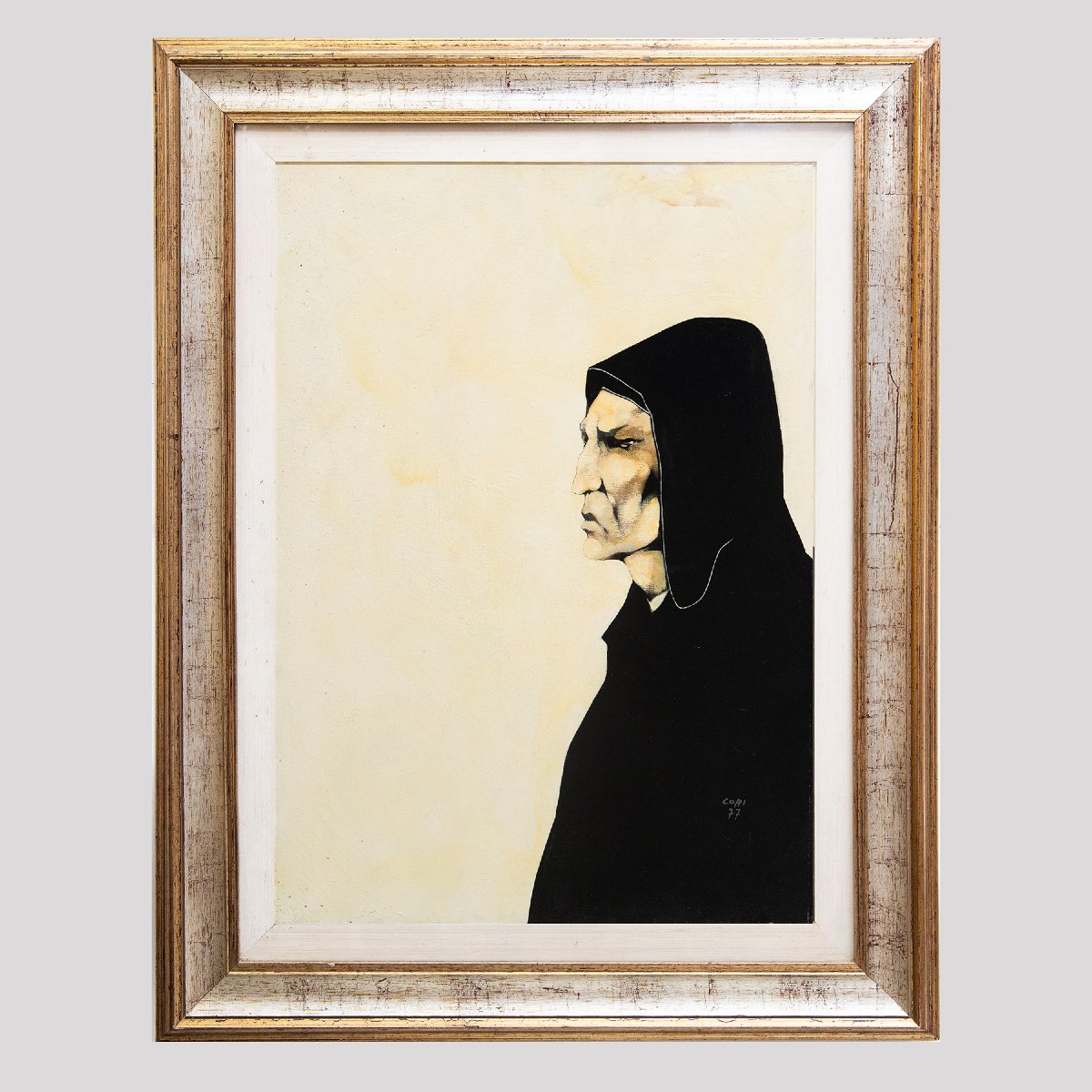 Giancarlo Cori, Studio di Dante, olio su tela, firmato, 1977-photo-2