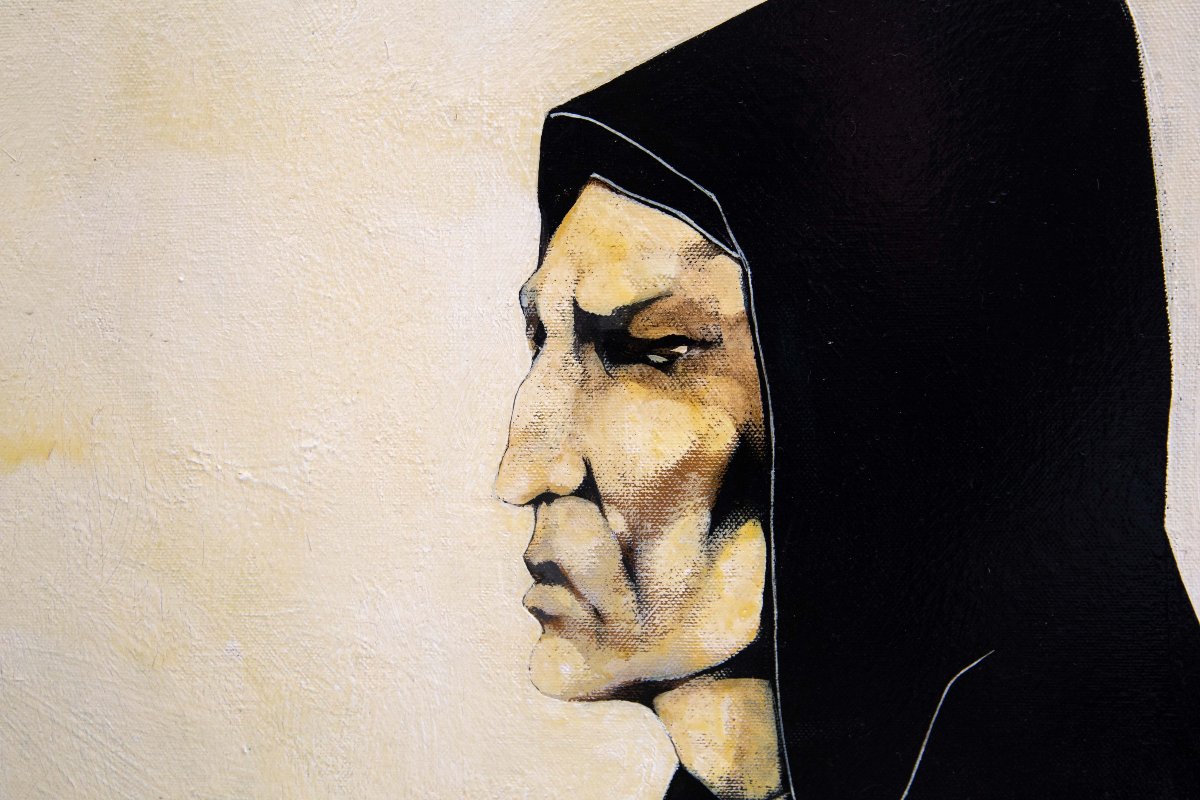 Giancarlo Cori, Studio di Dante, olio su tela, firmato, 1977-photo-4