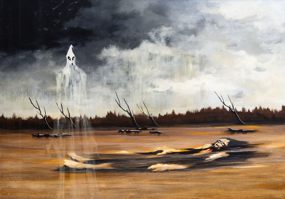 Giancarlo Cori, "Buonconte da Montefeltro", firmato, 1984