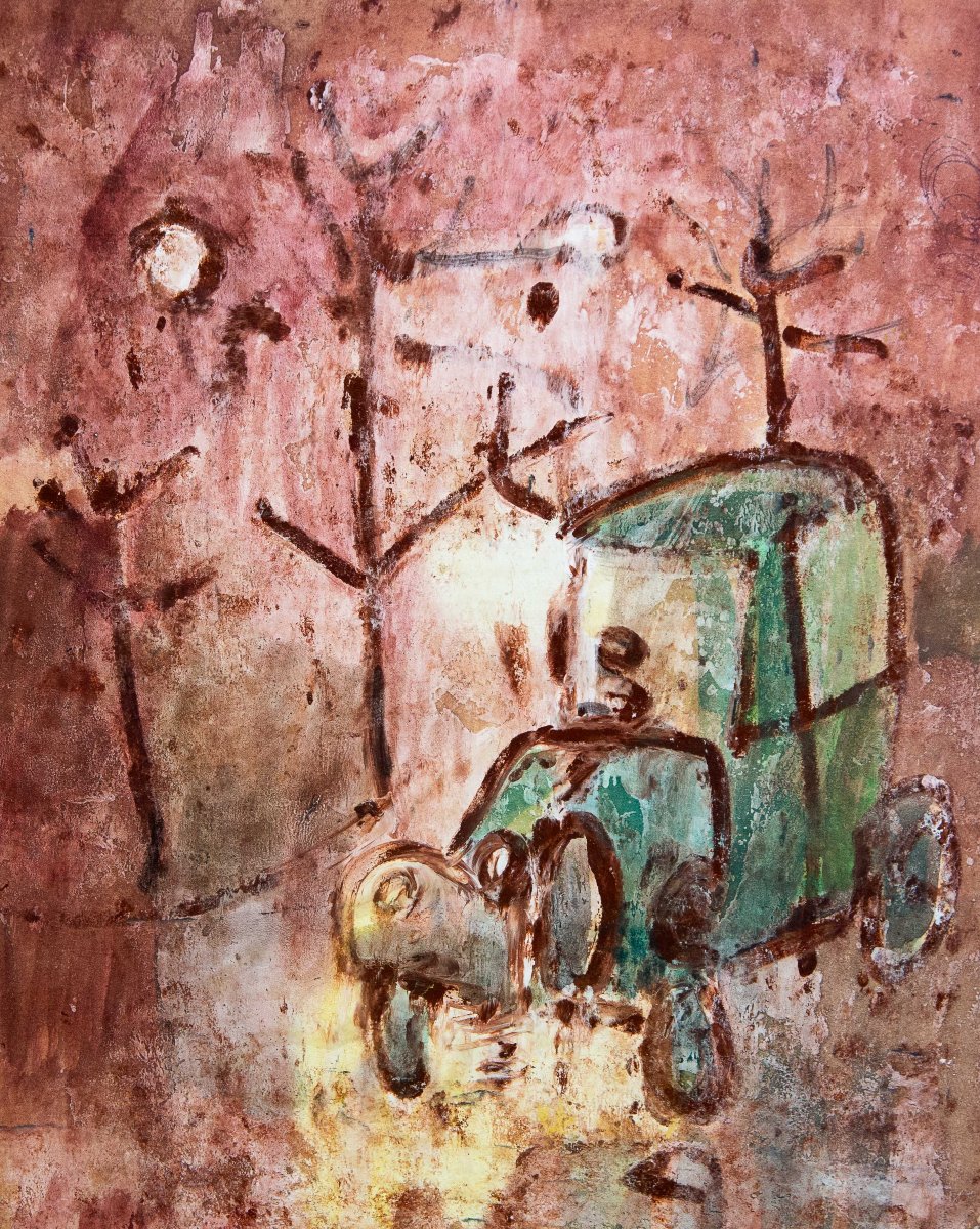 Franco Rognoni – “Il Taxi”,Olio su tela, firmato, 1967-photo-2