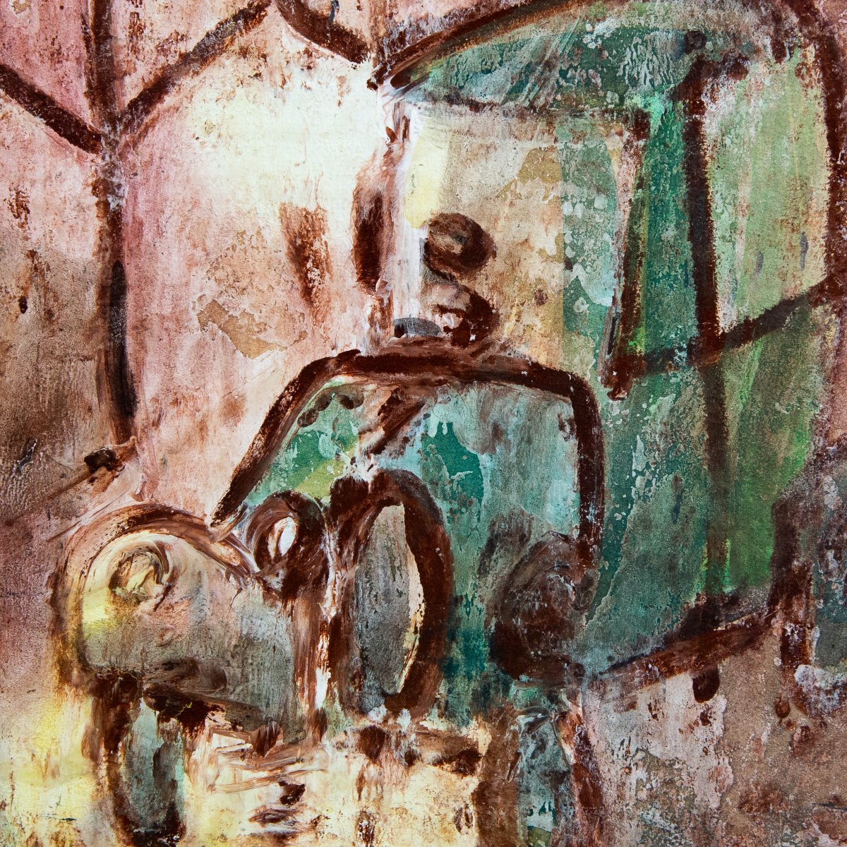Franco Rognoni – “Il Taxi”,Olio su tela, firmato, 1967-photo-3