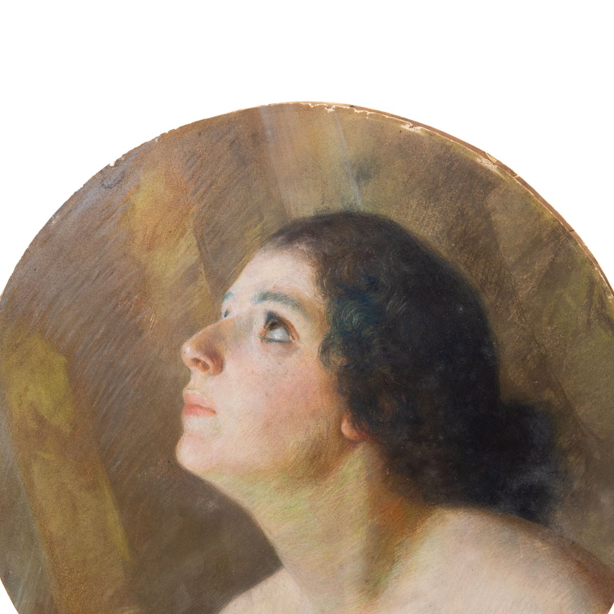 Giovanni Battista Carpanetto, "Ritratto femminile", pastello, fimato, Epoca '800-photo-1
