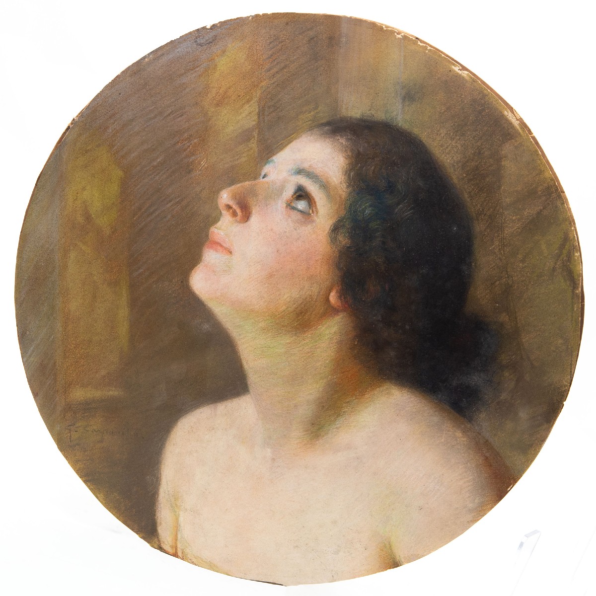 Giovanni Battista Carpanetto, "Ritratto femminile", pastello, fimato, Epoca '800