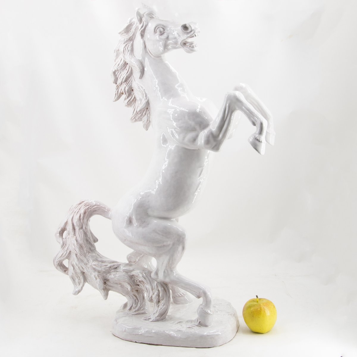 Ugo Zaccagnini & Figli, "Cavallo rampante", ceramica, firmato, Epoca '900-photo-2