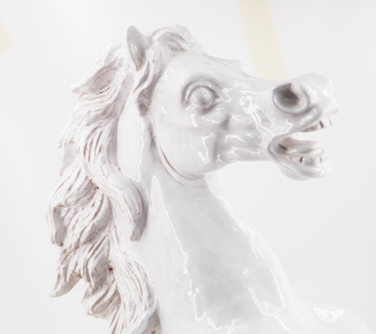Ugo Zaccagnini & Figli, "Cavallo rampante", ceramica, firmato, Epoca '900-photo-3