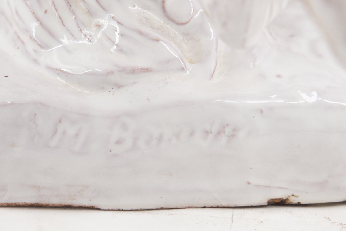 Ugo Zaccagnini & Figli, "Cavallo rampante", ceramica, firmato, Epoca '900-photo-4