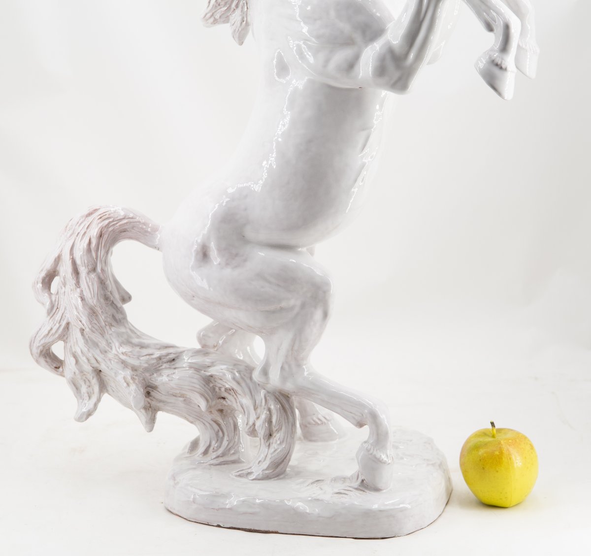 Ugo Zaccagnini & Figli, "Cavallo rampante", ceramica, firmato, Epoca '900-photo-2