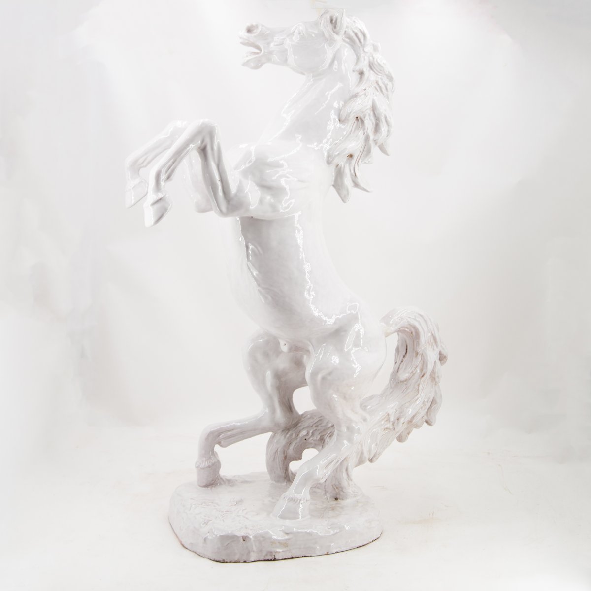 Ugo Zaccagnini & Figli, "Cavallo rampante", ceramica, firmato, Epoca '900-photo-6