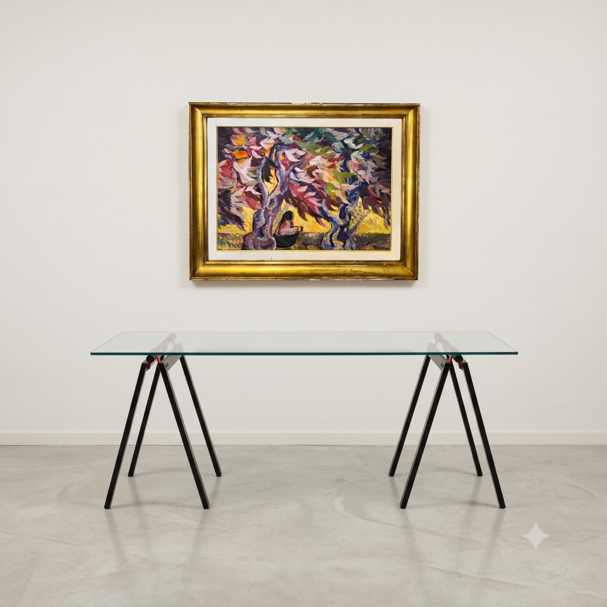 Saverio Terruso,  “Raccolta”, olio su tela, firmato, Epoca '900-photo-2