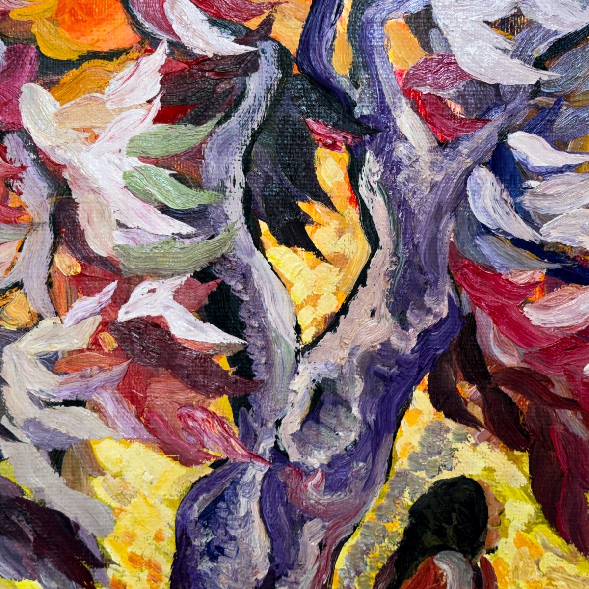 Saverio Terruso,  “Raccolta”, olio su tela, firmato, Epoca '900-photo-2