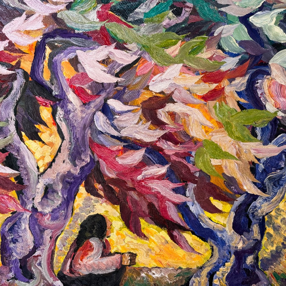 Saverio Terruso,  “Raccolta”, olio su tela, firmato, Epoca '900-photo-4
