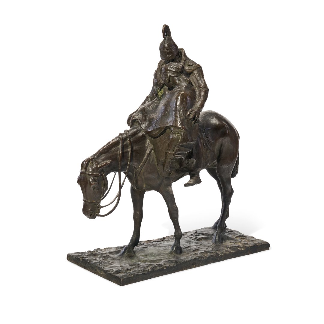 Riccardo Ripamonti, "Cavaliere", firmato, Primi '900-photo-2