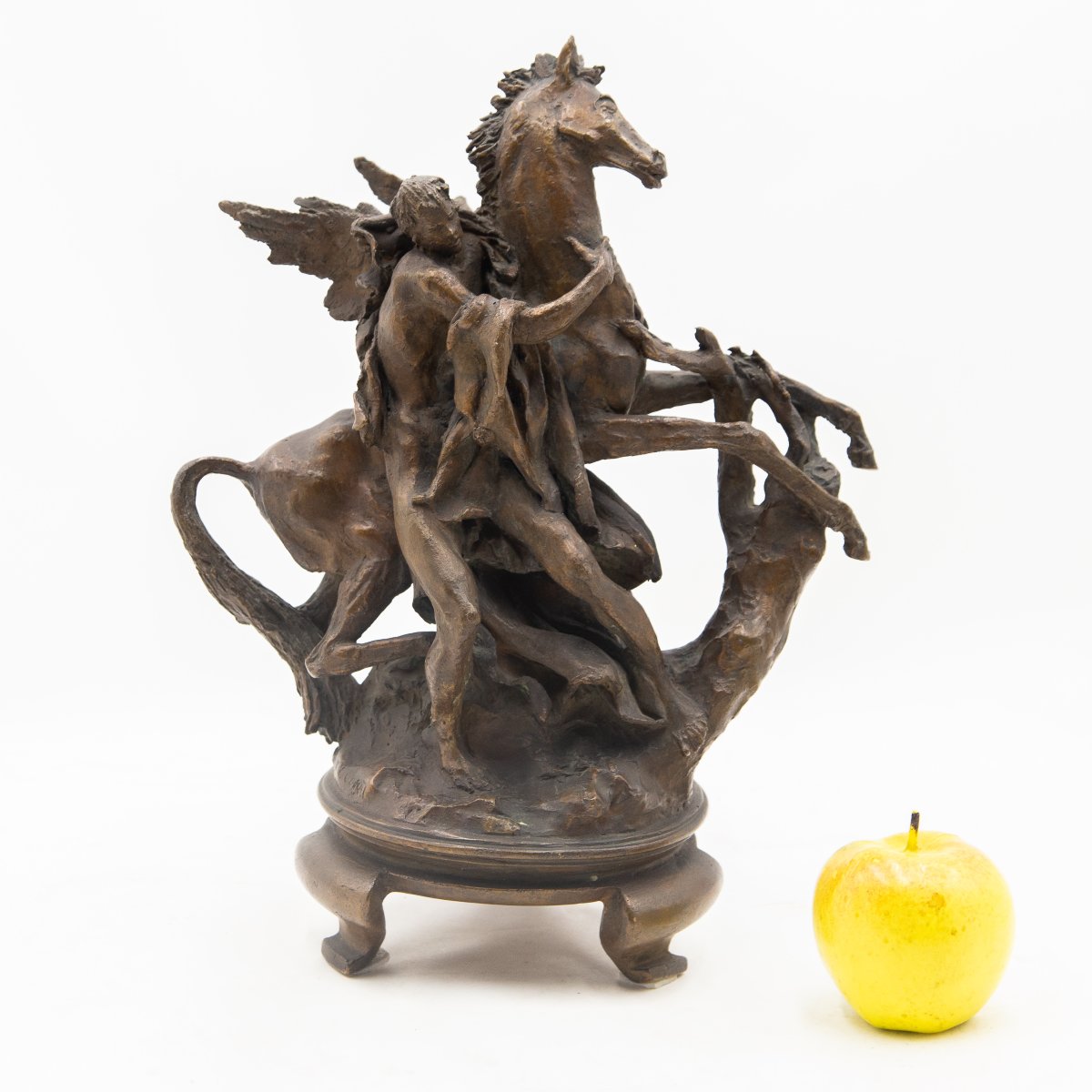Nando Conti, "Perseo e Pegaso", in bronzo, firmato, Epoca '900-photo-3
