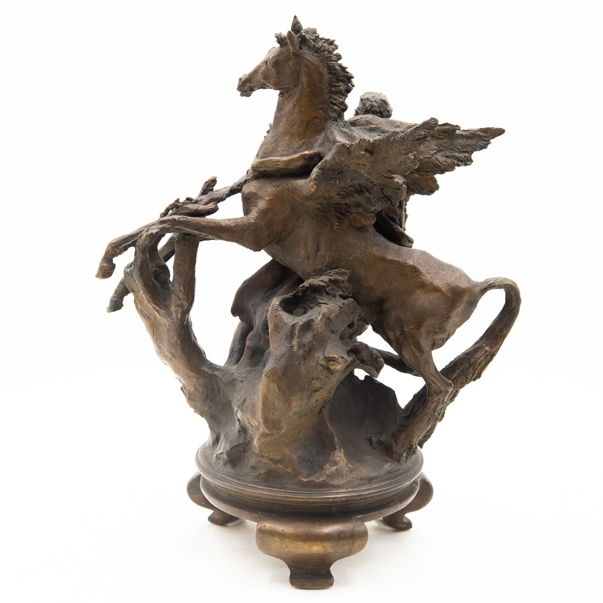 Nando Conti, "Perseo e Pegaso", in bronzo, firmato, Epoca '900-photo-7