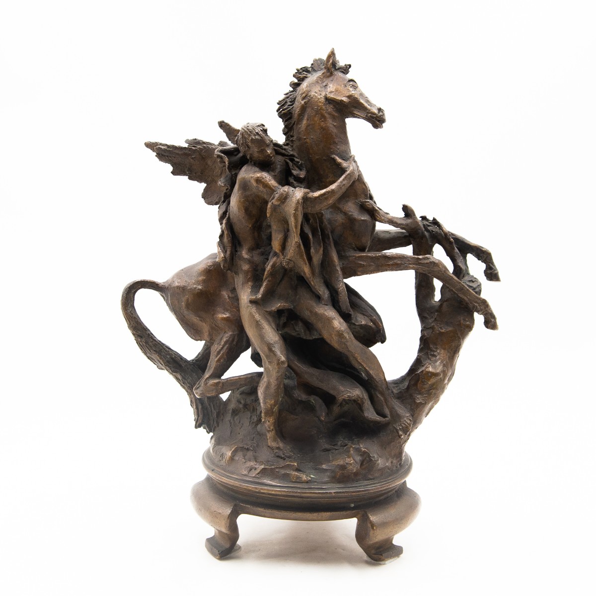 Nando Conti, "Perseo e Pegaso", in bronzo, firmato, Epoca '900