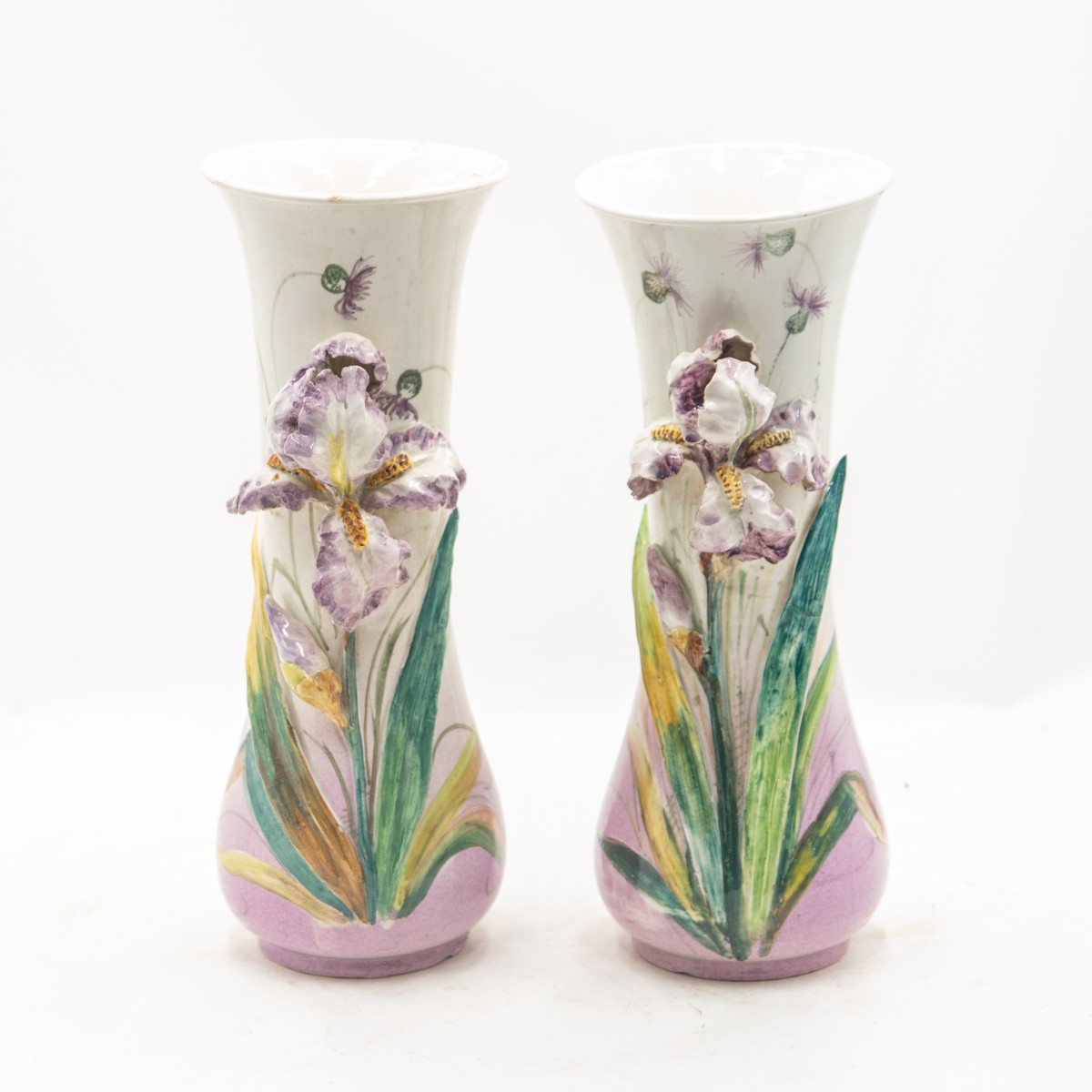 L'Iris in Fiore: Coppia di Vasi Liberty" Epoca '900