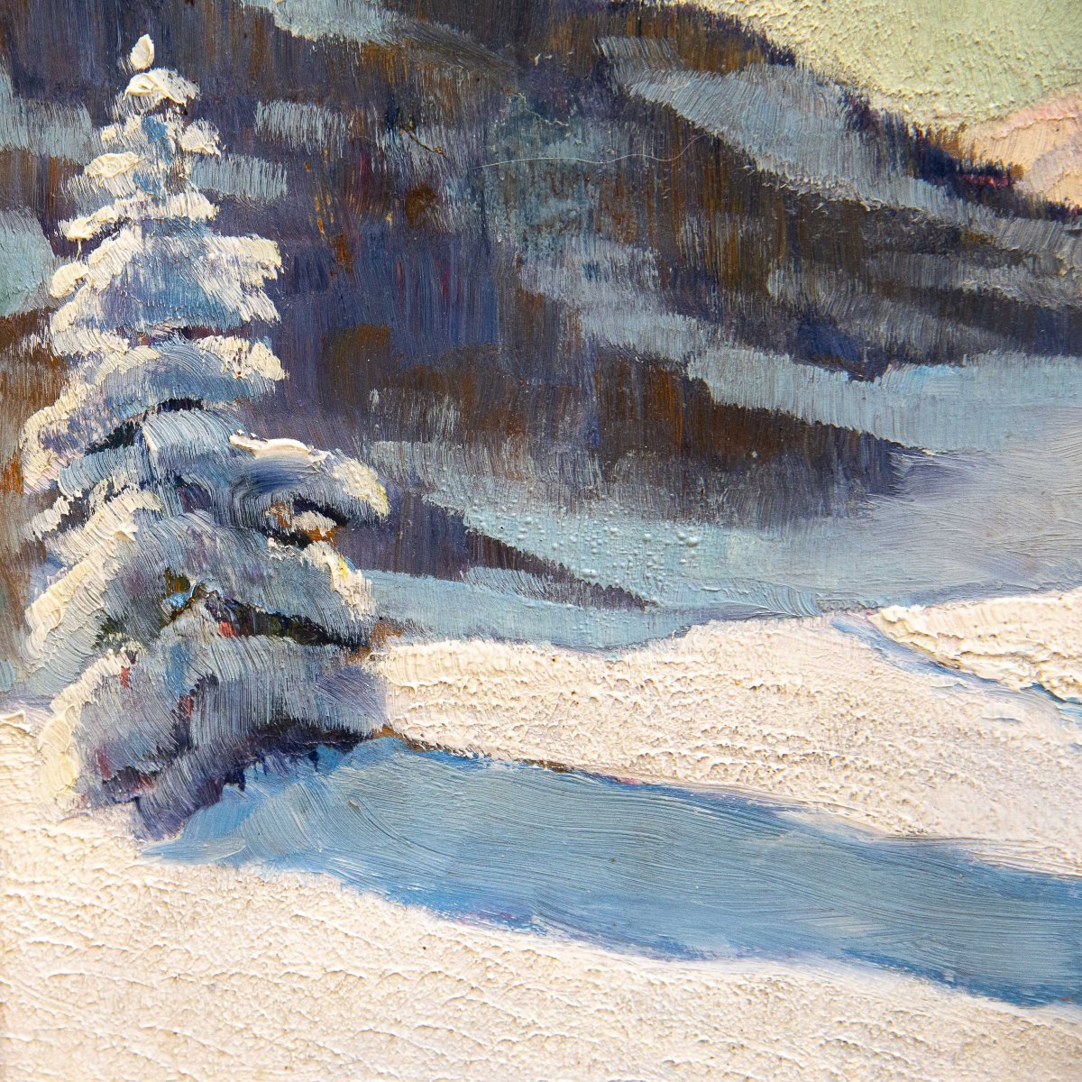 Angelo Abrate, "Ritornando dal Monginevro",olio su tavola, firmato, 1925-photo-5