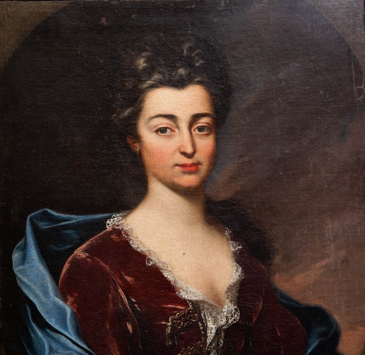 Ritratto di Nobildonna, olio su tela, Epoca XVIII Secolo-photo-1