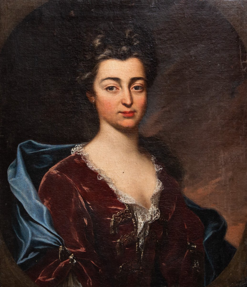 Ritratto di Nobildonna, olio su tela, Epoca XVIII Secolo-photo-3