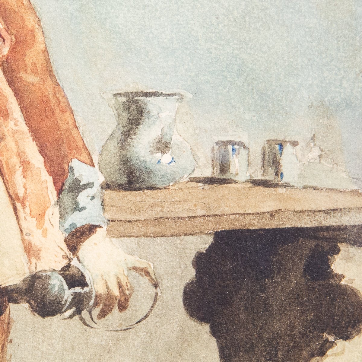Giulio Viotti, "Gentiluomo", acquerello su carta, firmato, 1873-photo-2