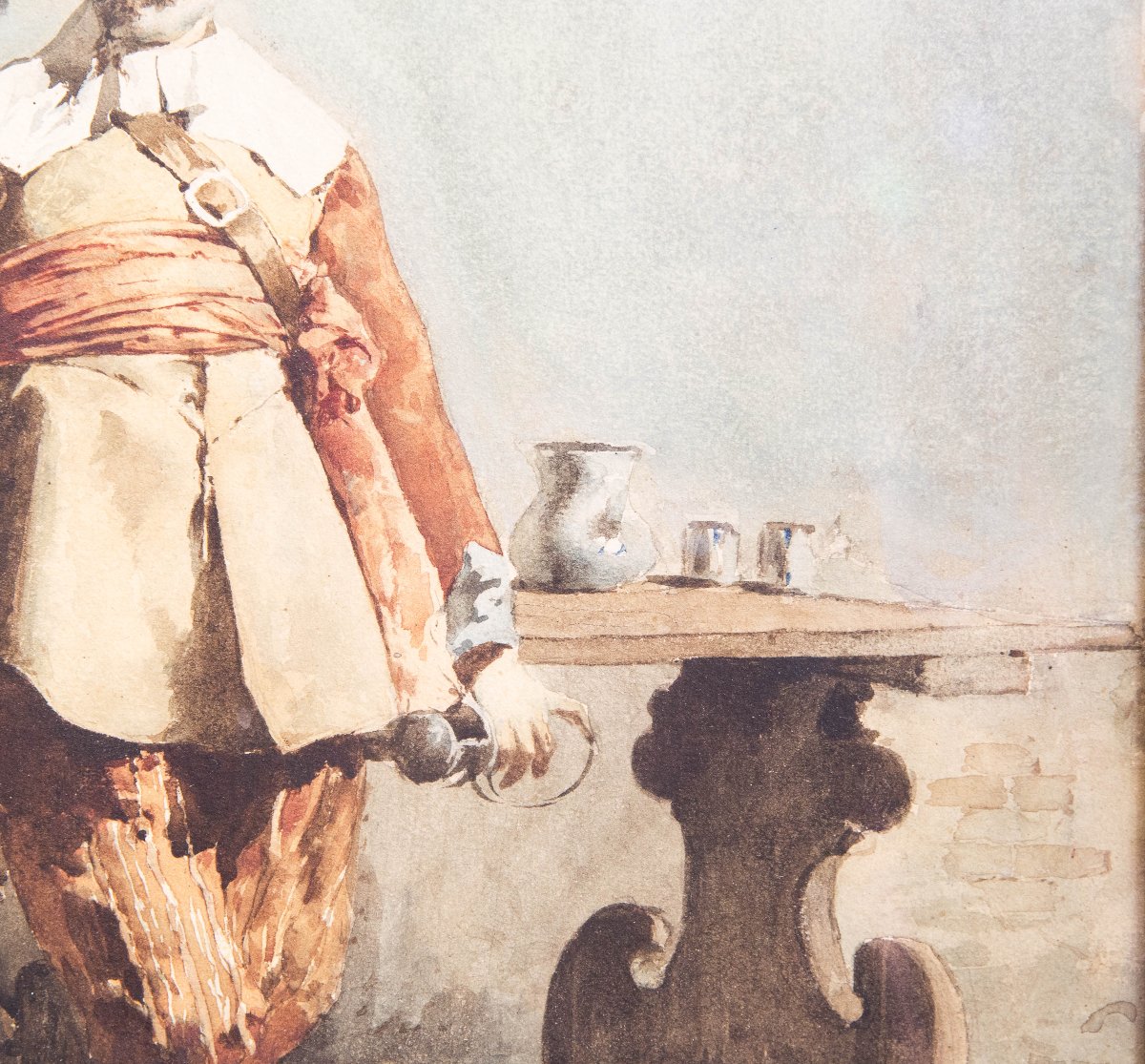 Giulio Viotti, "Gentiluomo", acquerello su carta, firmato, 1873-photo-3