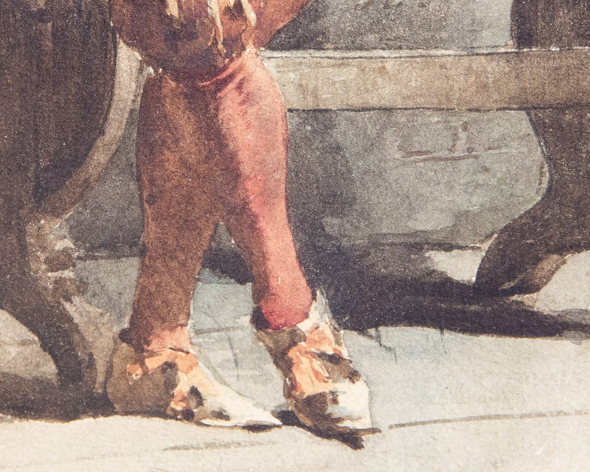 Giulio Viotti, "Gentiluomo", acquerello su carta, firmato, 1873-photo-4