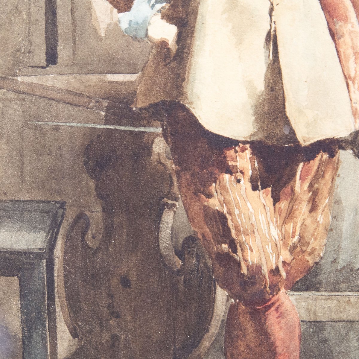 Giulio Viotti, "Gentiluomo", acquerello su carta, firmato, 1873-photo-5