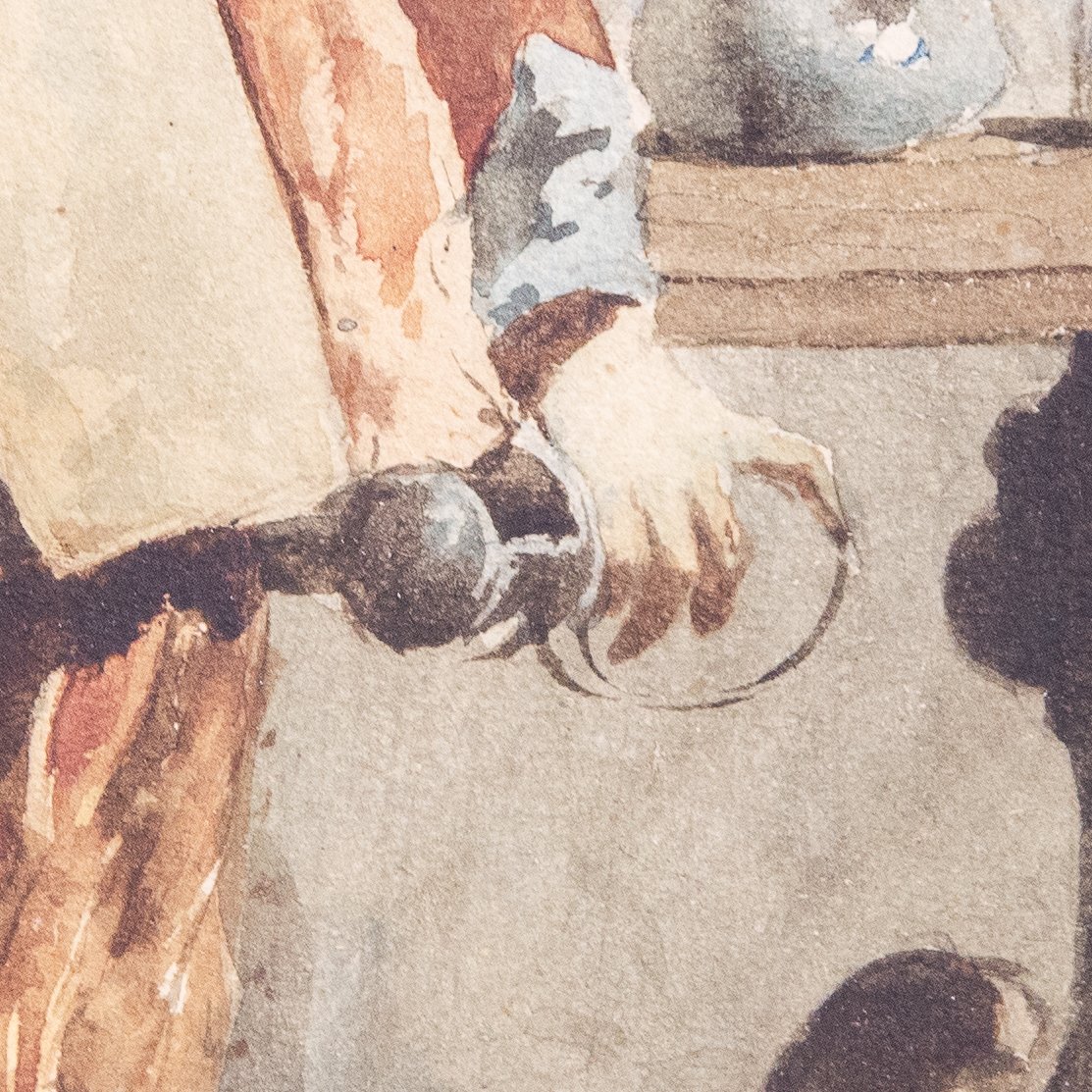 Giulio Viotti, "Gentiluomo", acquerello su carta, firmato, 1873-photo-8