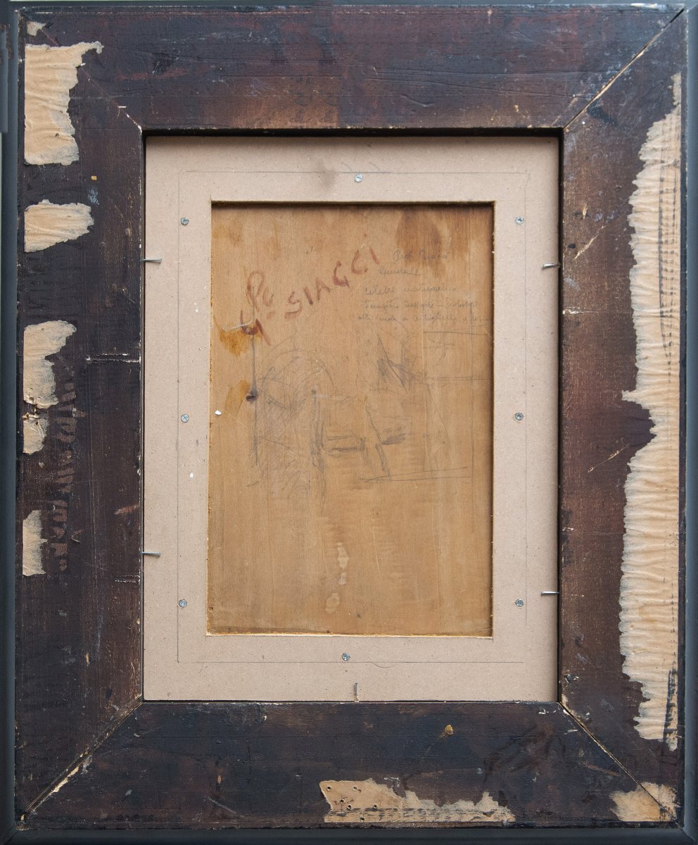 Arturo Zanieri, "Francesco Siacci", olio su tavola, firmato, 1911-photo-2