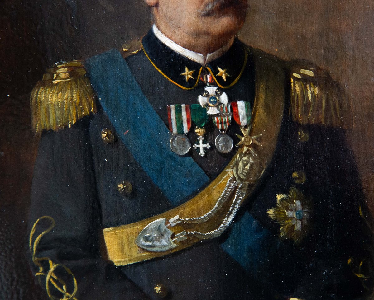 Arturo Zanieri, "Francesco Siacci", olio su tavola, firmato, 1911-photo-3