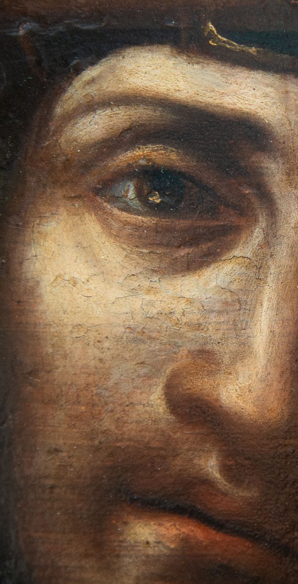 Ecce Homo, olio su tavola, Epoca XVII Secolo-photo-4