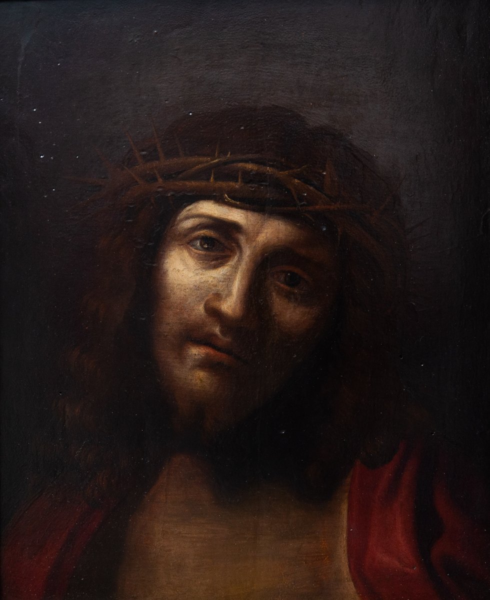 Ecce Homo, olio su tavola, Epoca XVII Secolo-photo-5