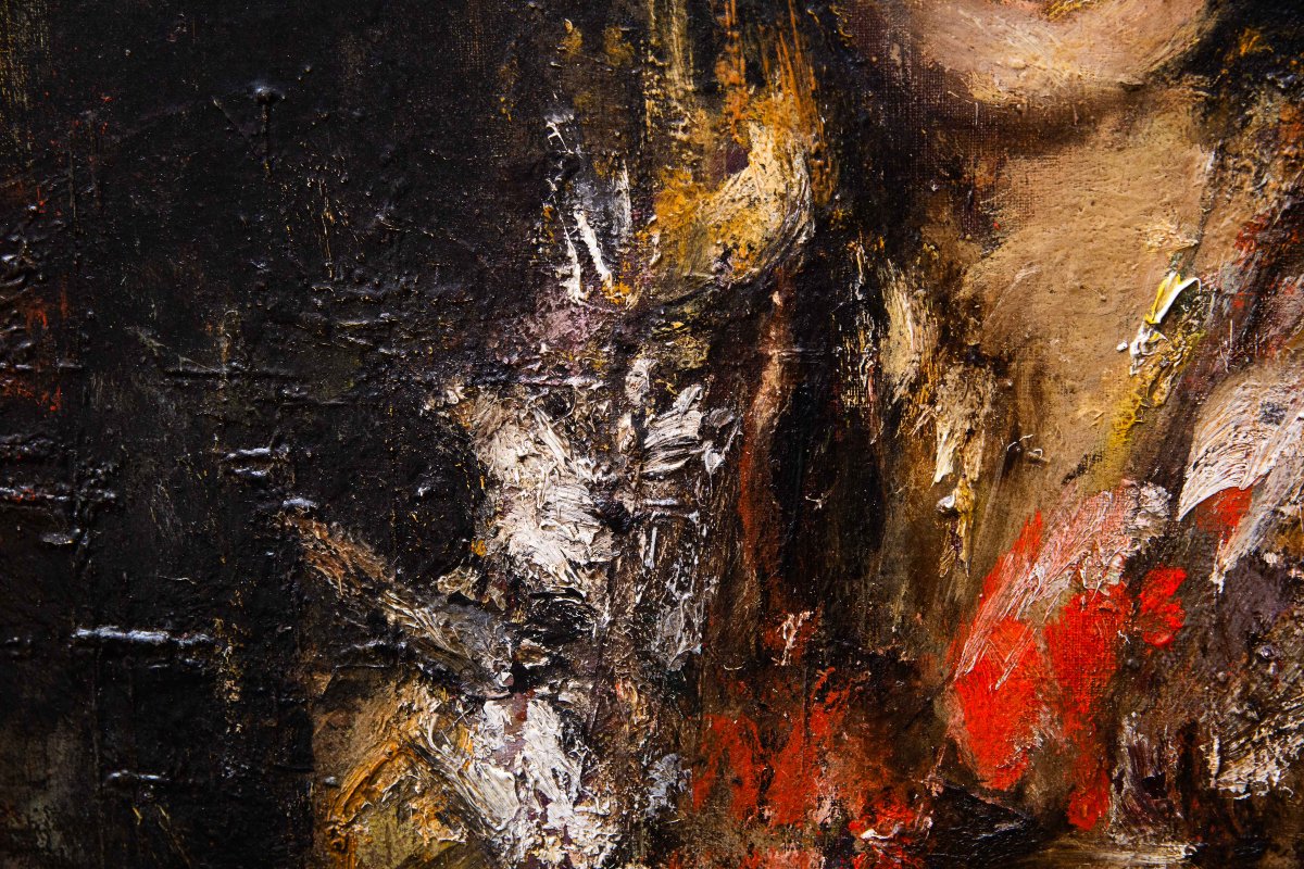 Antonio Mancini, Ritratto di Aurelia  (detta la "Cornacchia"),olio su tela, Epoca Primi '900-photo-1