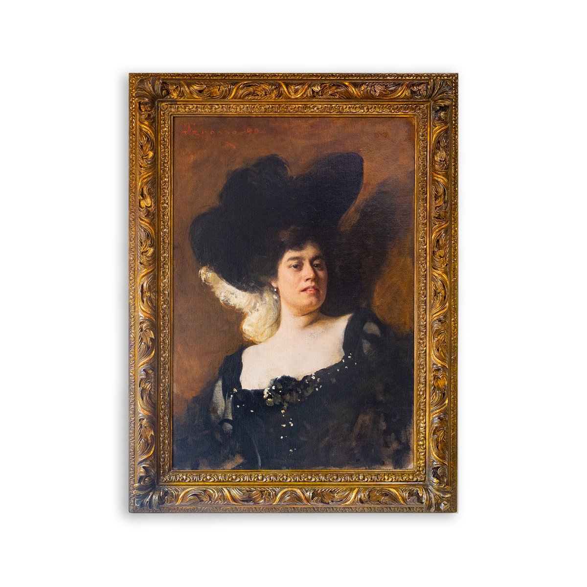 Giacomo Grosso, "Nobildonna", olio su tela, 19(04), firmato e datato-photo-2