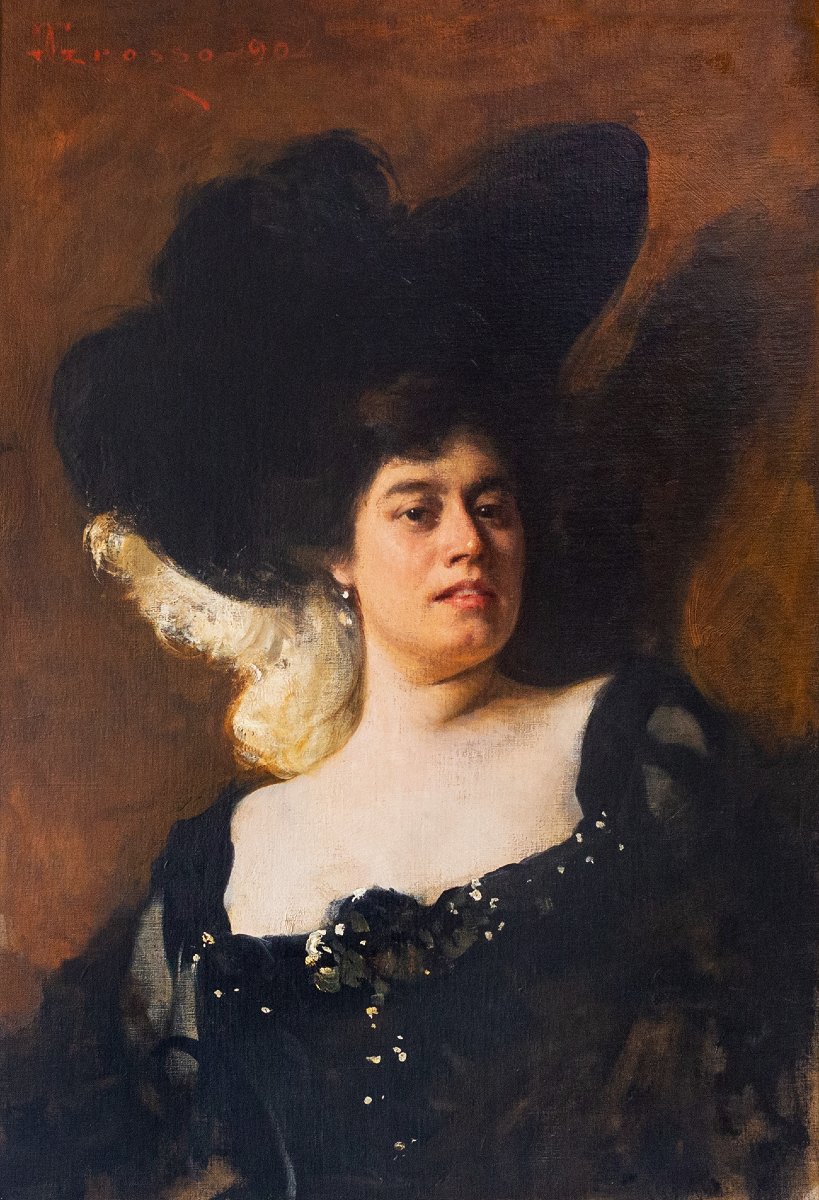 Giacomo Grosso, "Nobildonna", olio su tela, 19(04), firmato e datato