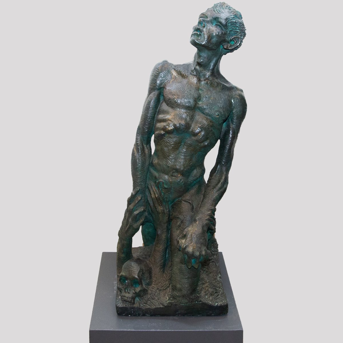 Scultura in gesso patinato, Ultimo sospiro, firmato, 1957-photo-4