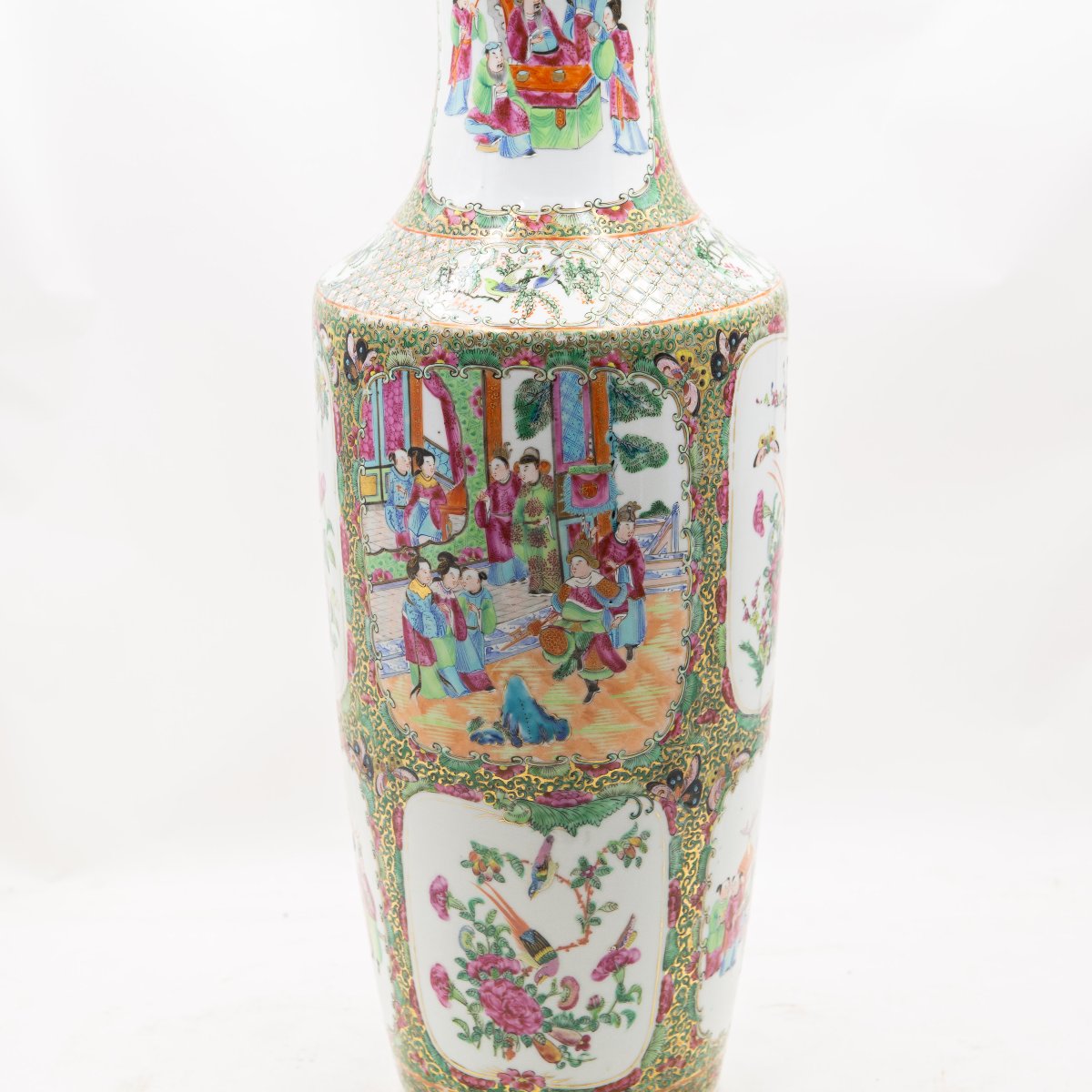 Vaso cinese in stile Famille Rose, Caton, Fine '800 Primi '900-photo-3
