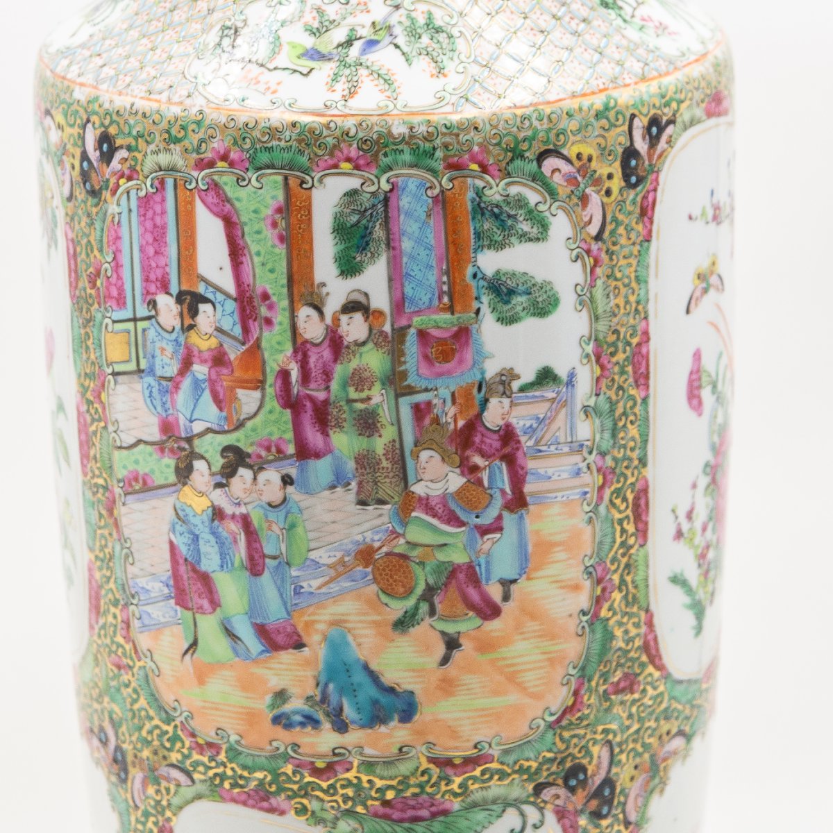 Vaso cinese in stile Famille Rose, Caton, Fine '800 Primi '900-photo-4