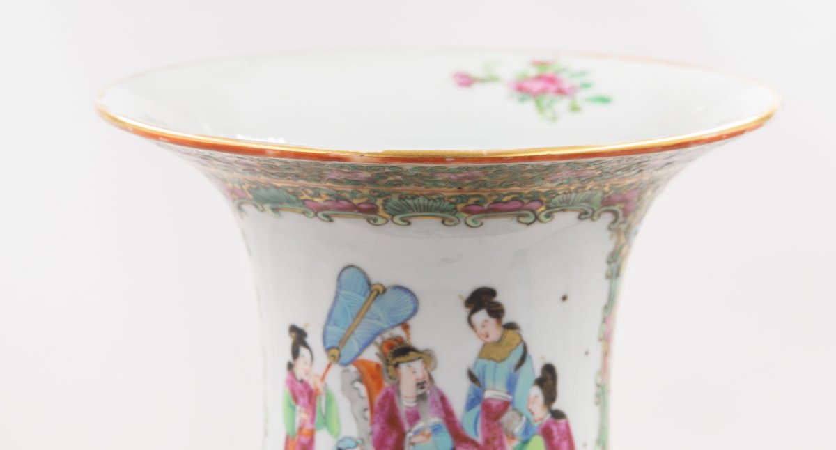 Vaso cinese in stile Famille Rose, Caton, Fine '800 Primi '900-photo-1