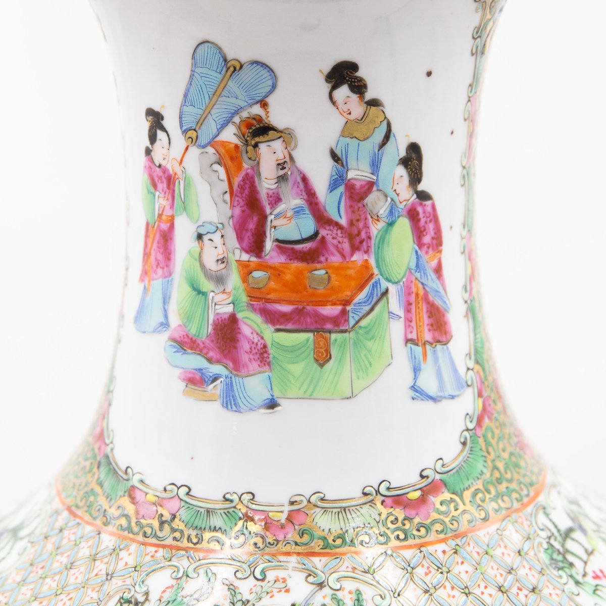 Vaso cinese in stile Famille Rose, Caton, Fine '800 Primi '900-photo-2