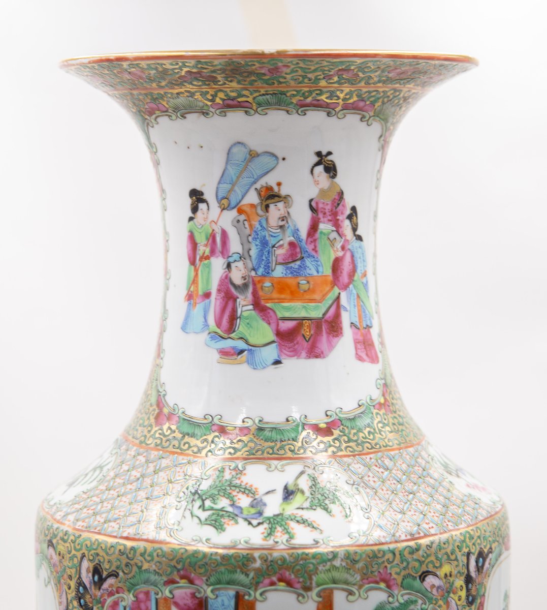 Vaso cinese in stile Famille Rose, Caton, Fine '800 Primi '900-photo-5