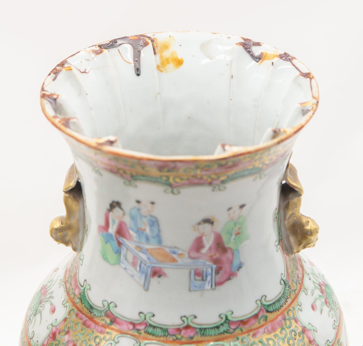 Coppia di Vasi cinese Canton famille-rose, XIX/XX secolo-photo-7