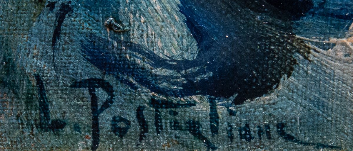 Luca Postiglione, "la Bella Napoletana", olio su tela, firmato, Anni '20/'30-photo-3